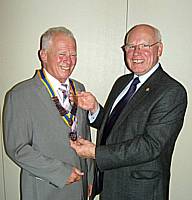 Norman Wellens, Rotary Club of Middleton President with retiring President, Jim Kenyon - 25 June 2008